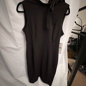Calvin Klein Black Midi Dress with Bow Detail